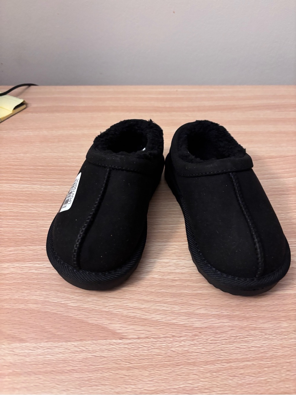 Cat & Jack Black Cozy Faux-Suede Footie Slippers